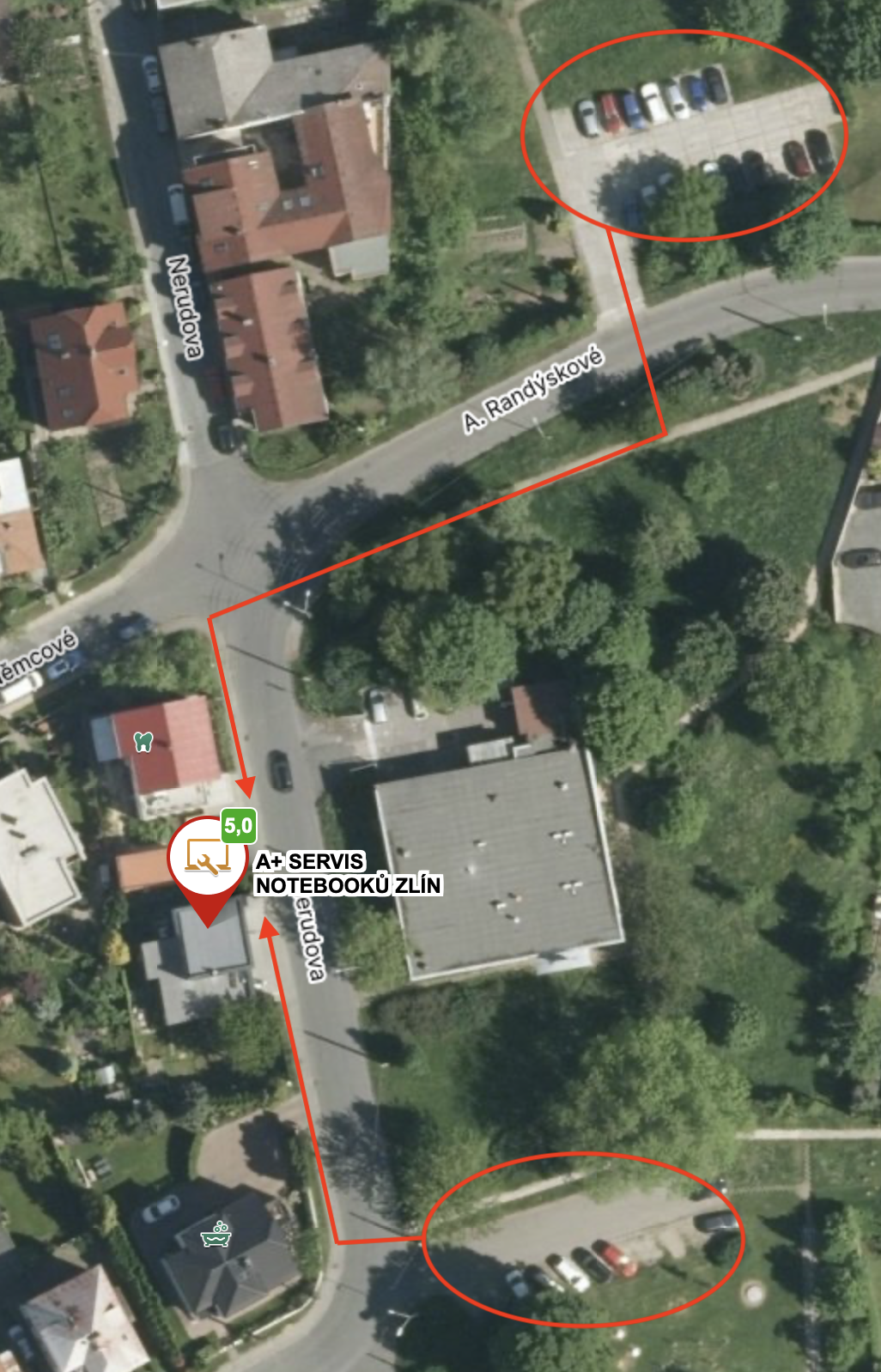 Mapa parkování